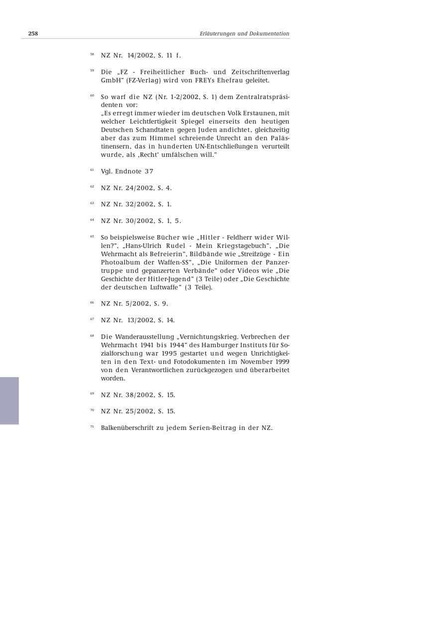 Seite 259 des Verfassungsschutzbericht 2002 Bund