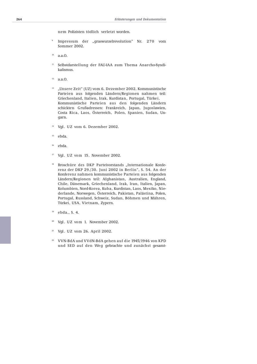 Seite 265 des Verfassungsschutzbericht 2002 Bund