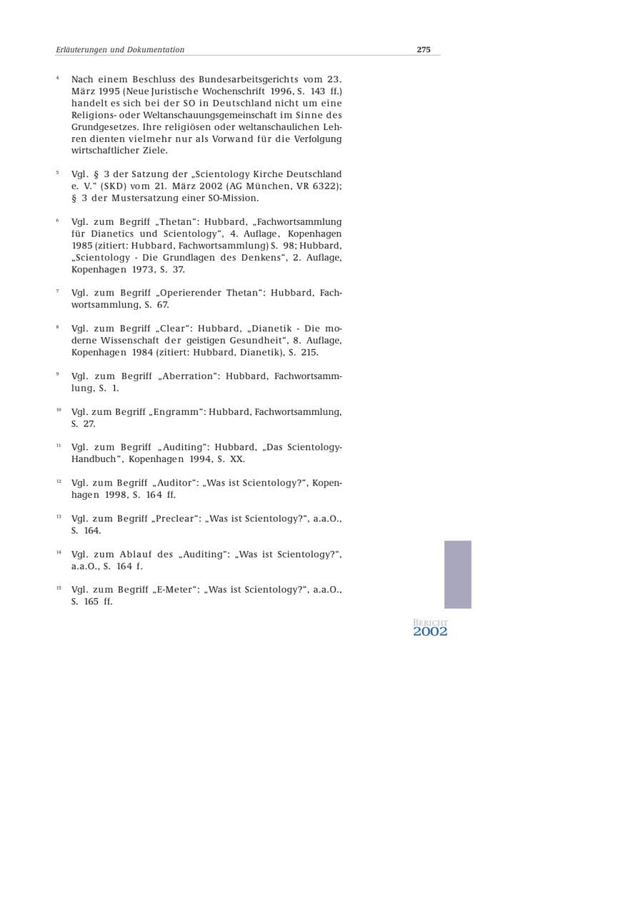 Seite 276 des Verfassungsschutzbericht 2002 Bund