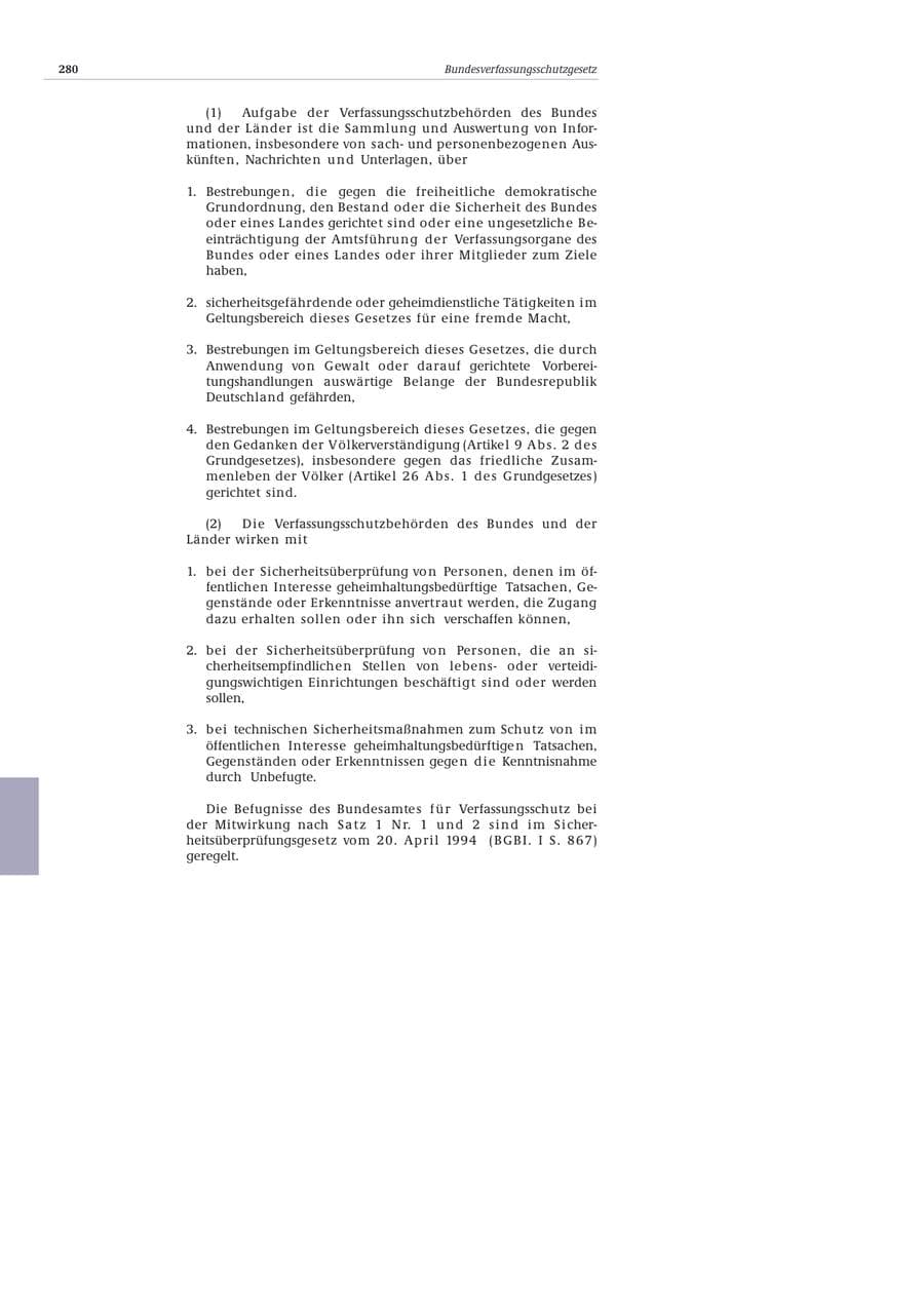 Seite 281 des Verfassungsschutzbericht 2002 Bund