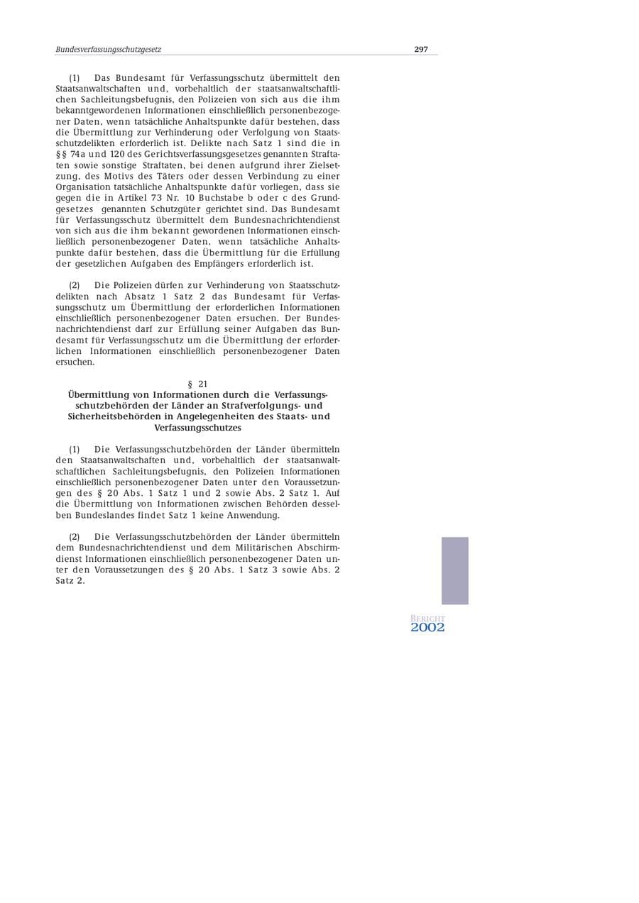 Seite 298 des Verfassungsschutzbericht 2002 Bund