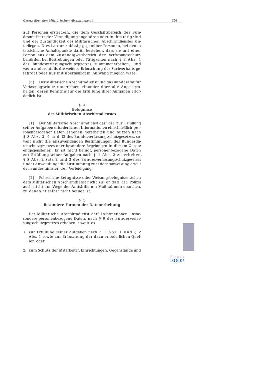 Seite 304 des Verfassungsschutzbericht 2002 Bund
