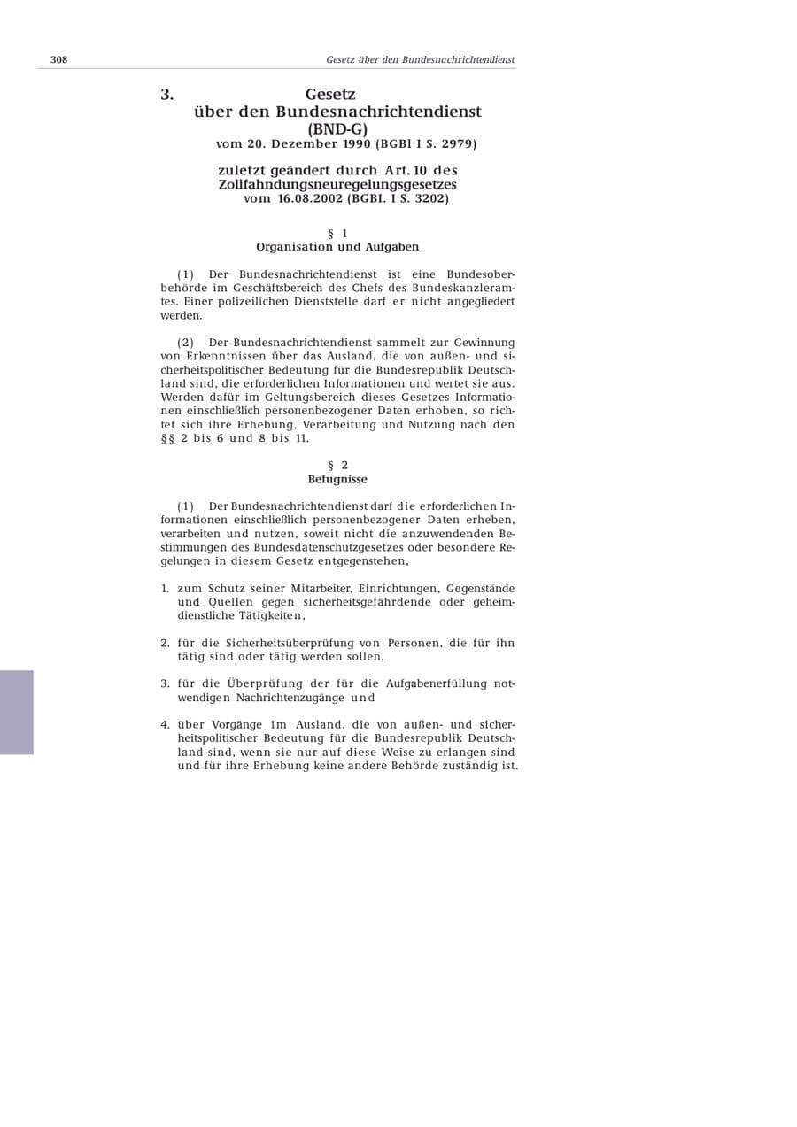 Seite 309 des Verfassungsschutzbericht 2002 Bund