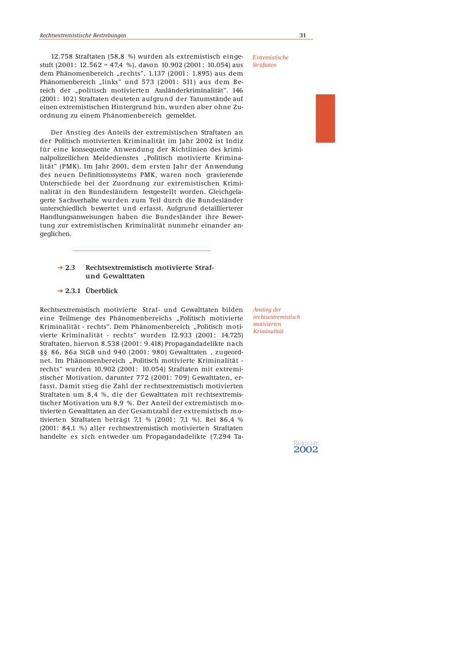Seite 32 des Verfassungsschutzbericht 2002 Bund