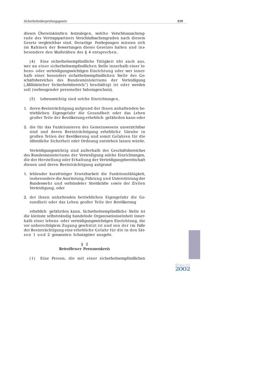 Seite 320 des Verfassungsschutzbericht 2002 Bund