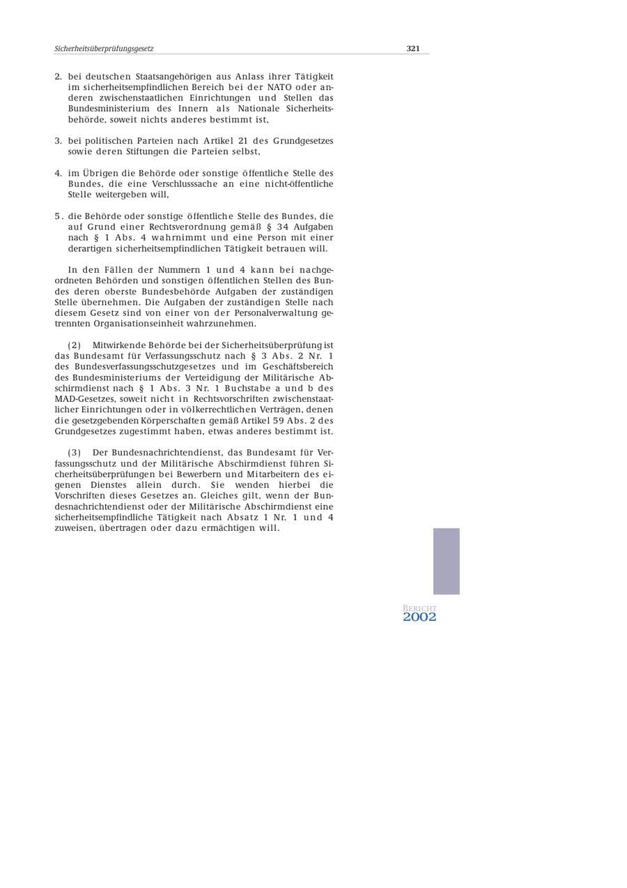 Seite 322 des Verfassungsschutzbericht 2002 Bund