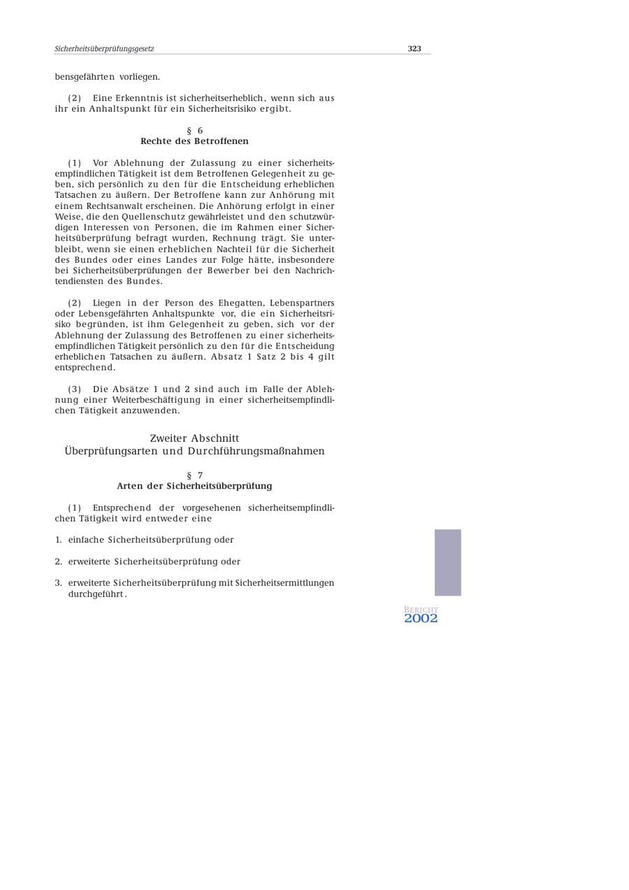 Seite 324 des Verfassungsschutzbericht 2002 Bund