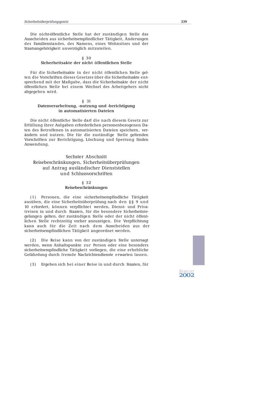 Seite 340 des Verfassungsschutzbericht 2002 Bund