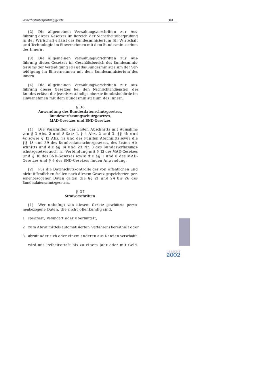 Seite 342 des Verfassungsschutzbericht 2002 Bund