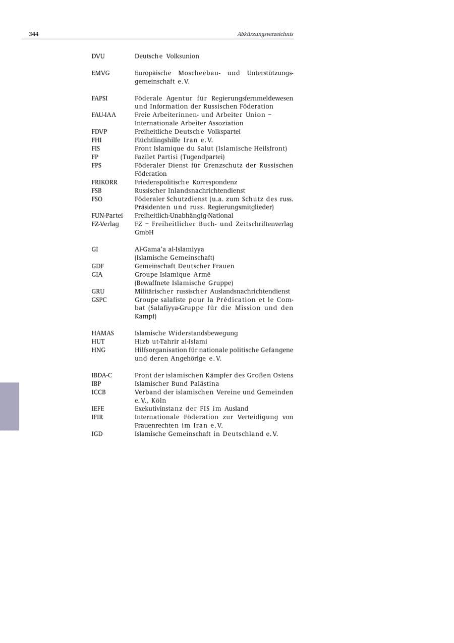 Seite 345 des Verfassungsschutzbericht 2002 Bund