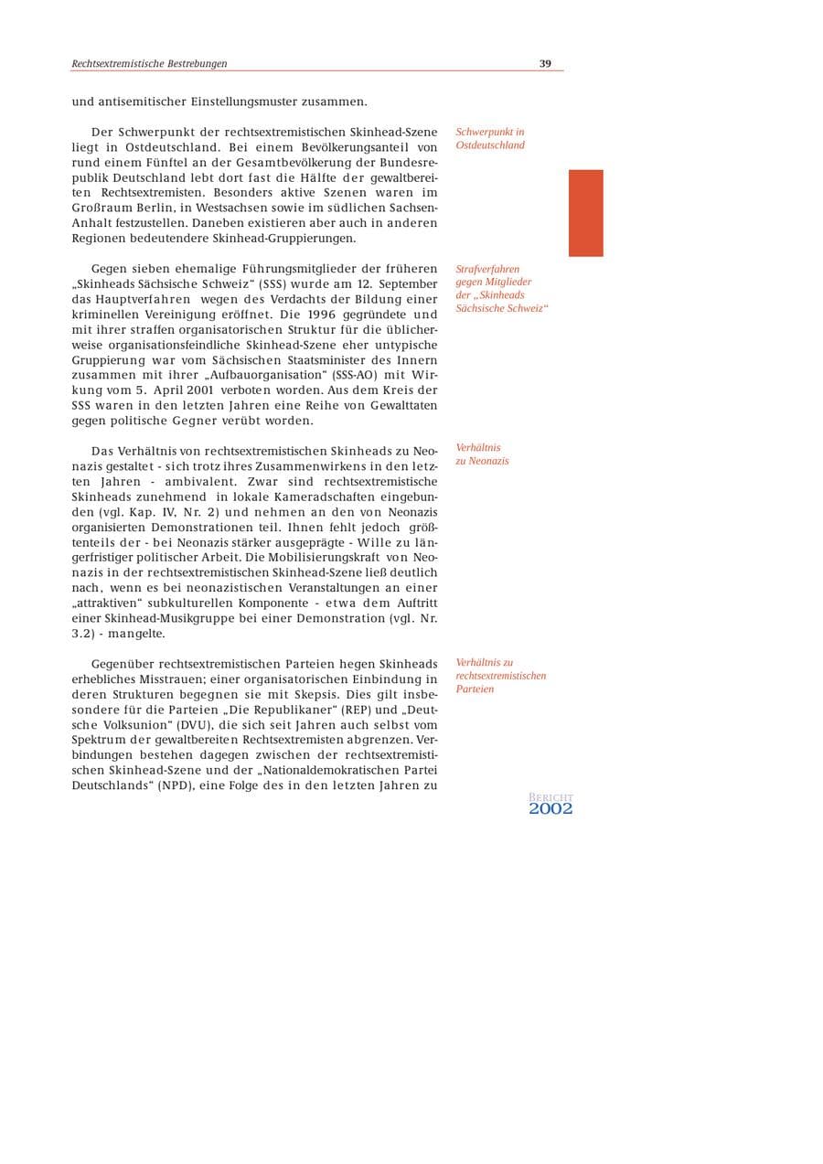 Seite 40 des Verfassungsschutzbericht 2002 Bund