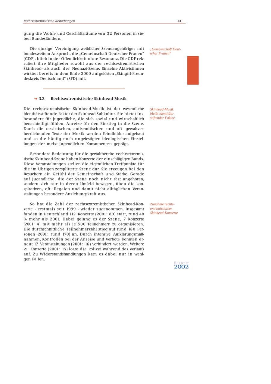 Seite 42 des Verfassungsschutzbericht 2002 Bund