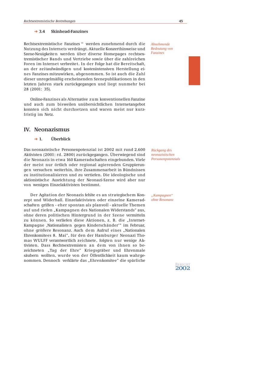 Seite 46 des Verfassungsschutzbericht 2002 Bund