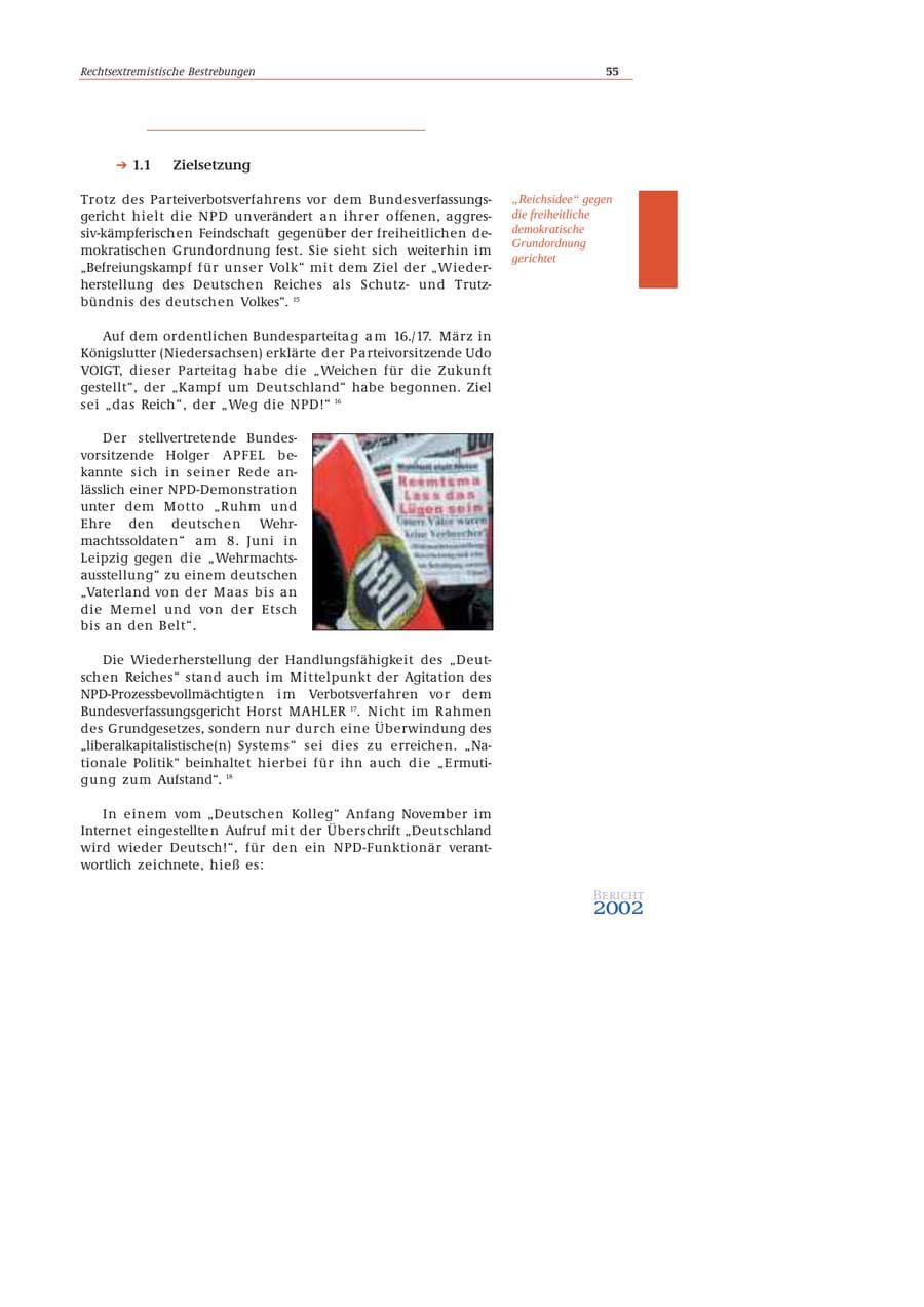 Seite 56 des Verfassungsschutzbericht 2002 Bund