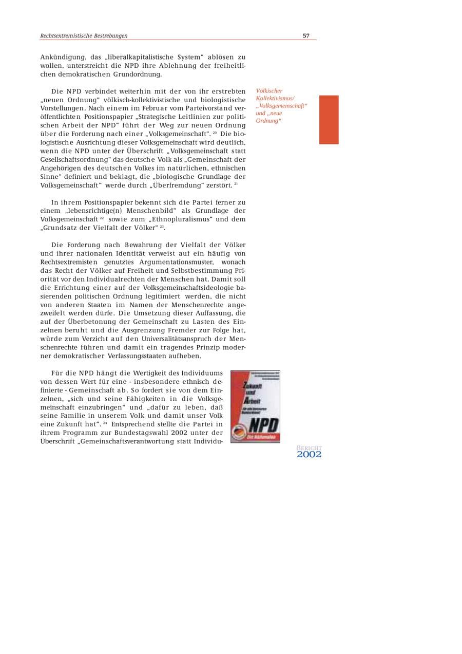 Seite 58 des Verfassungsschutzbericht 2002 Bund