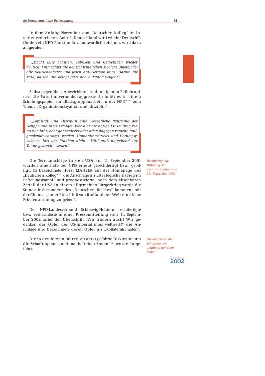 Seite 62 des Verfassungsschutzbericht 2002 Bund
