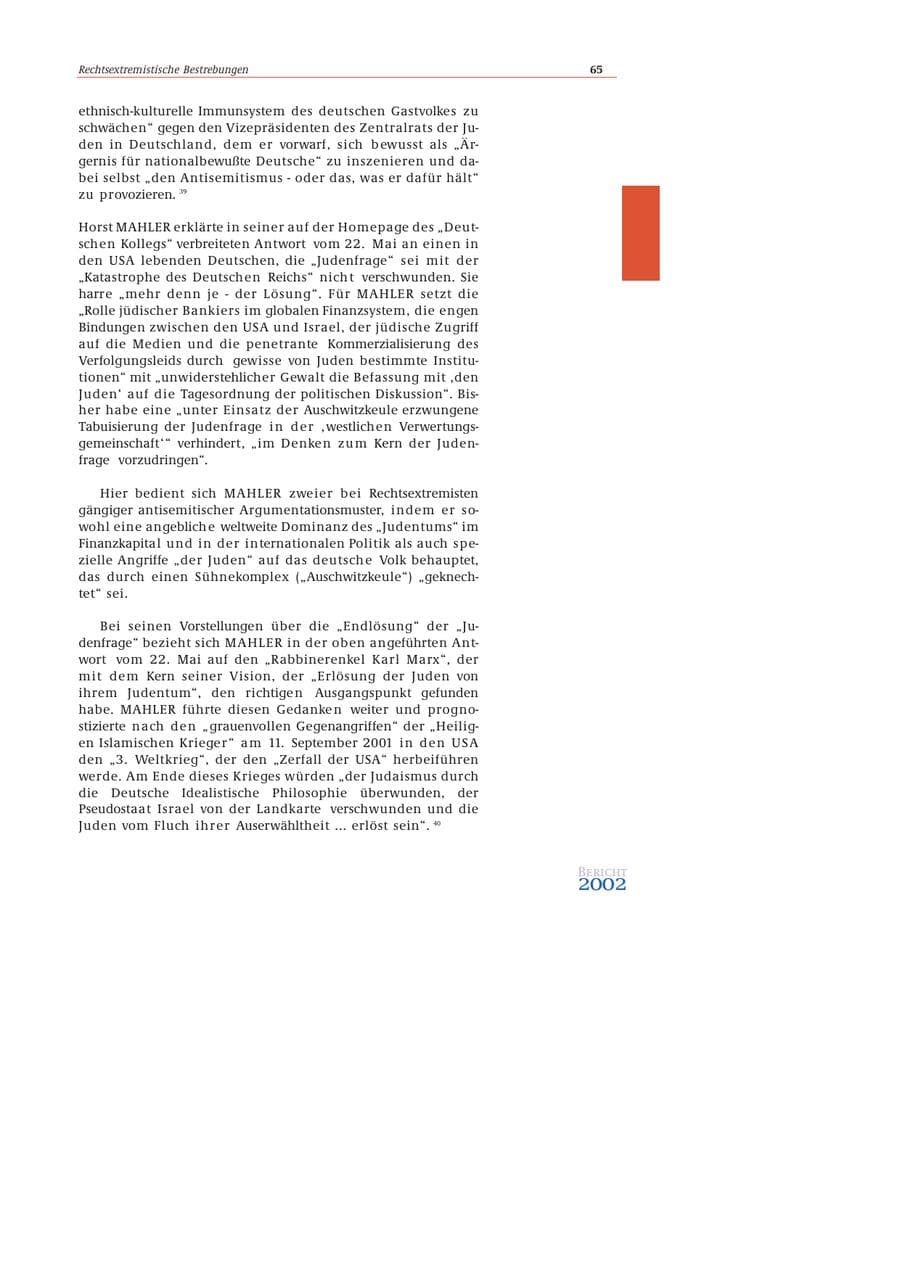 Seite 66 des Verfassungsschutzbericht 2002 Bund