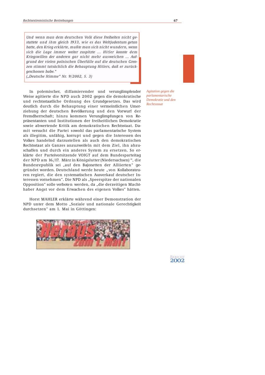 Seite 68 des Verfassungsschutzbericht 2002 Bund