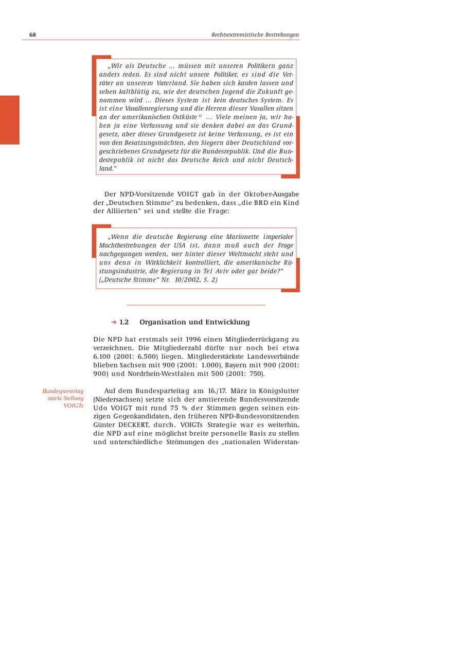 Seite 69 des Verfassungsschutzbericht 2002 Bund