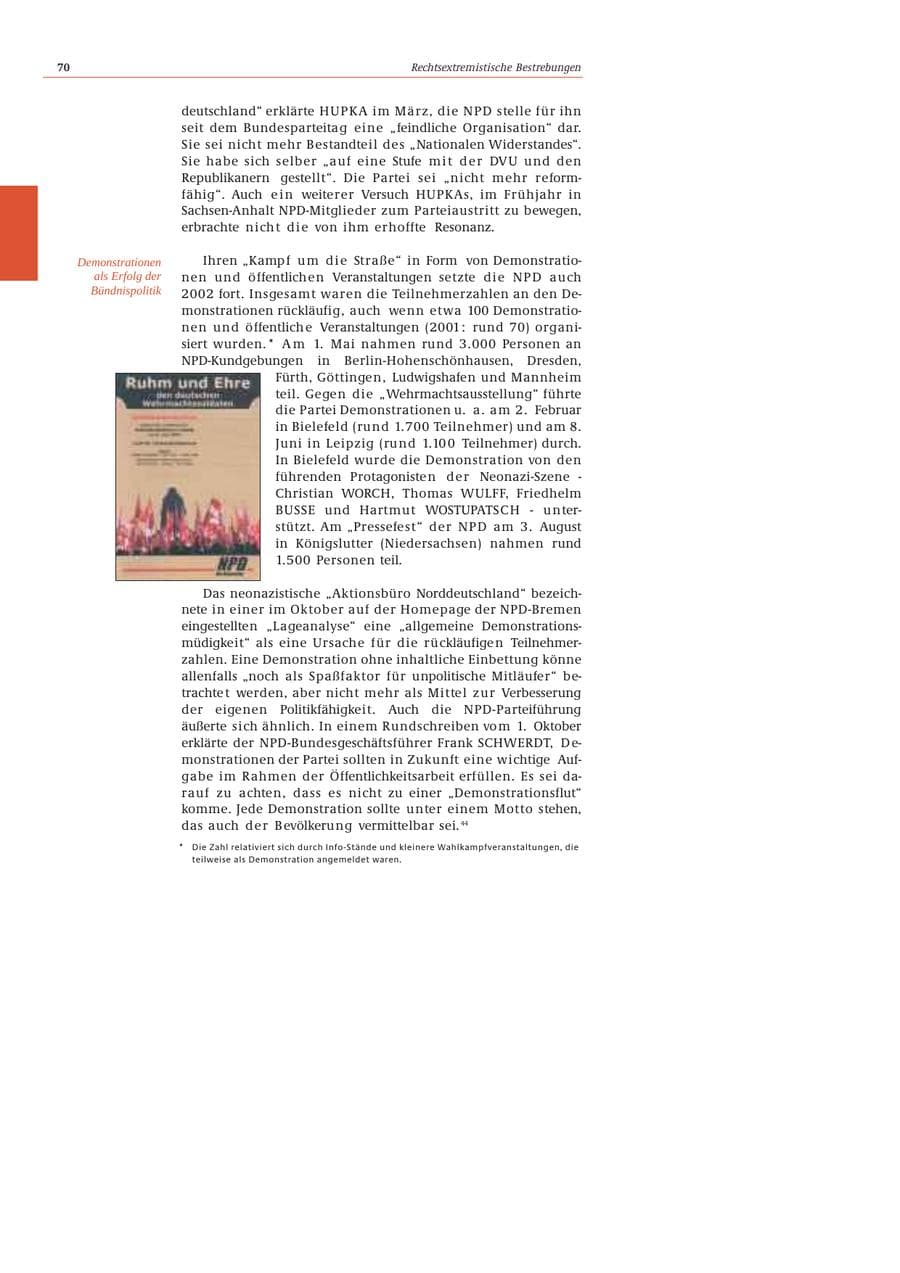 Seite 71 des Verfassungsschutzbericht 2002 Bund