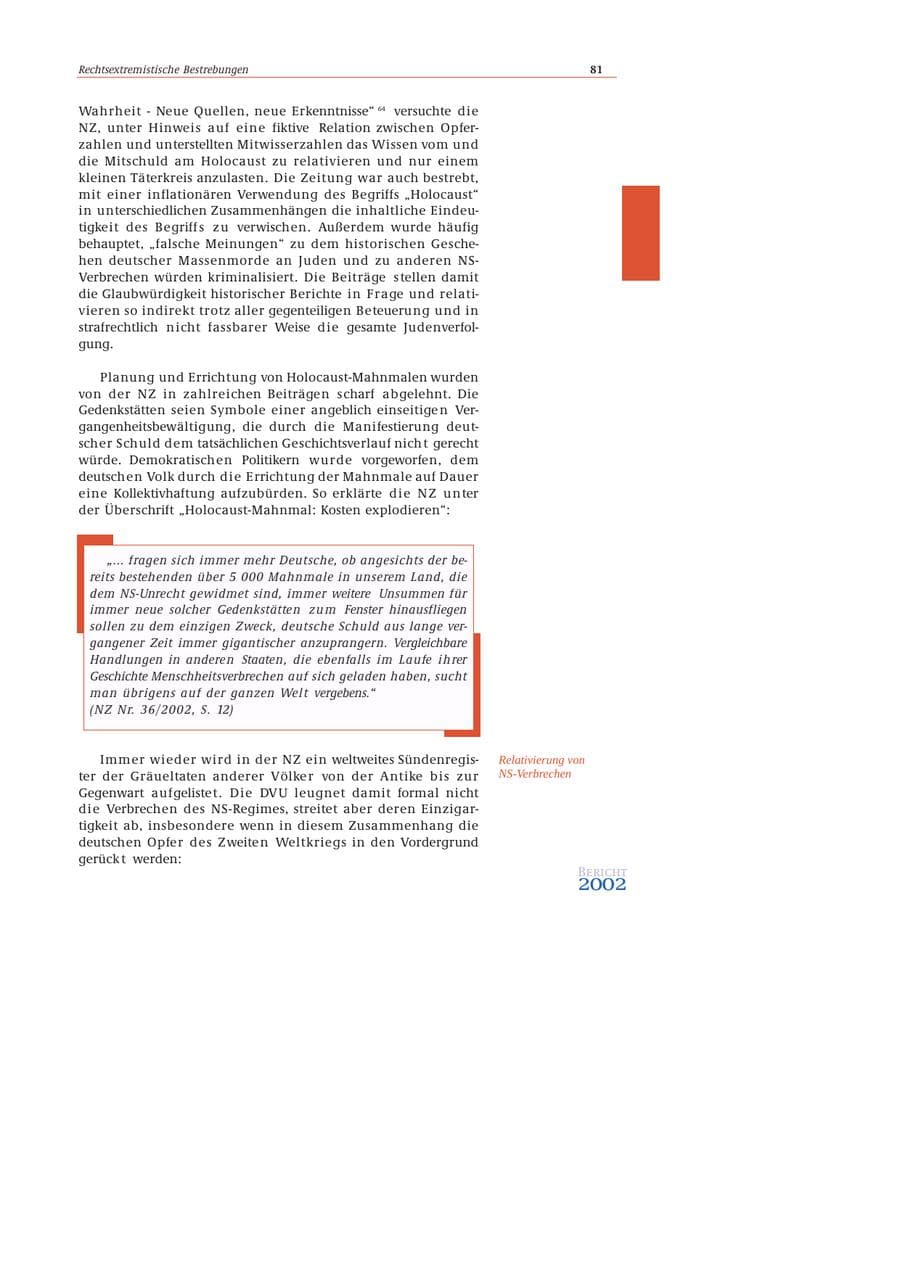 Seite 82 des Verfassungsschutzbericht 2002 Bund