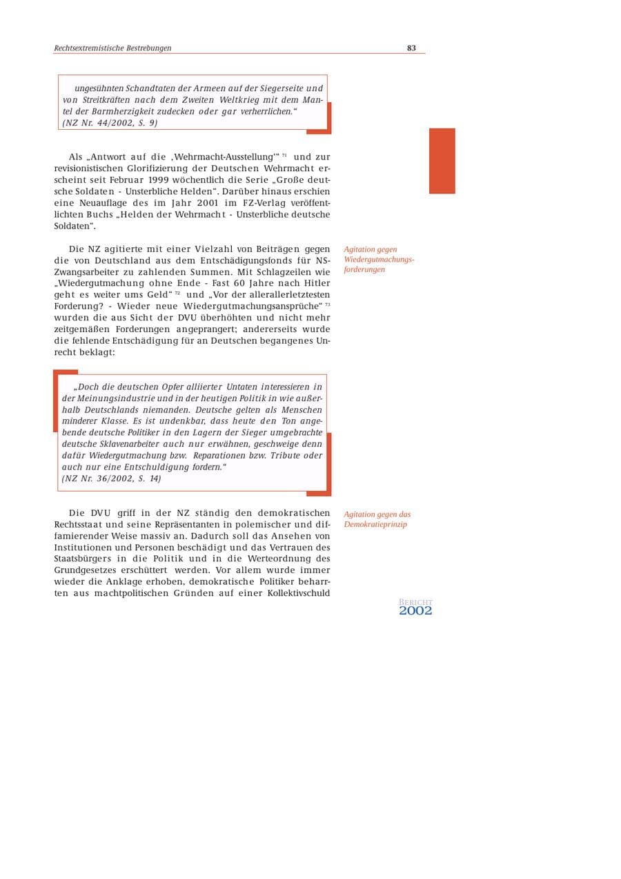 Seite 84 des Verfassungsschutzbericht 2002 Bund