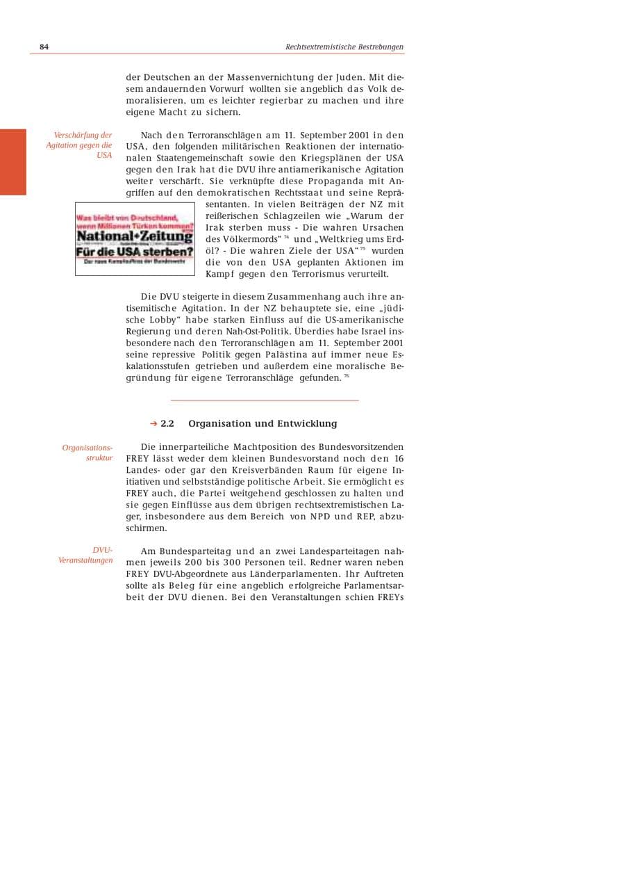 Seite 85 des Verfassungsschutzbericht 2002 Bund