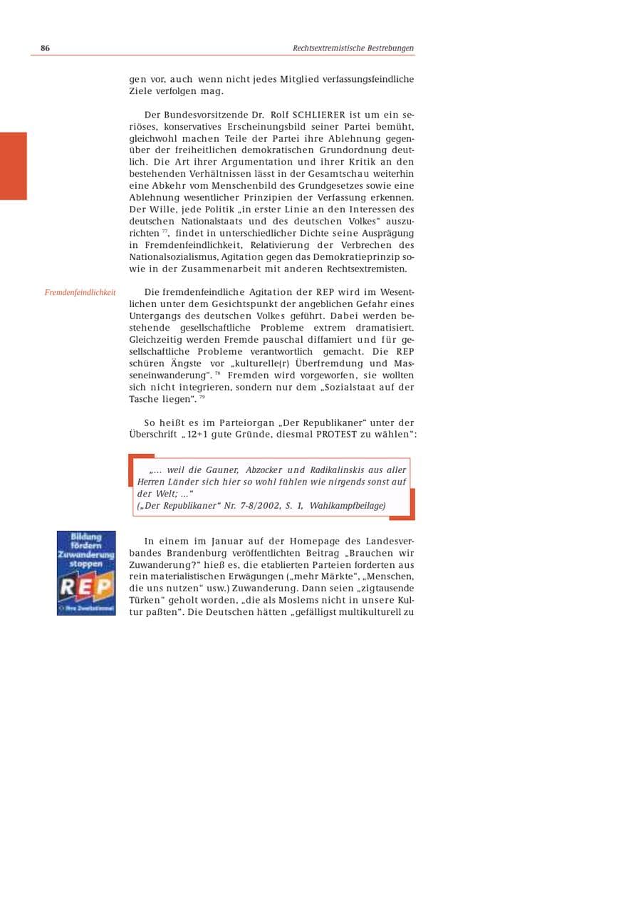 Seite 87 des Verfassungsschutzbericht 2002 Bund