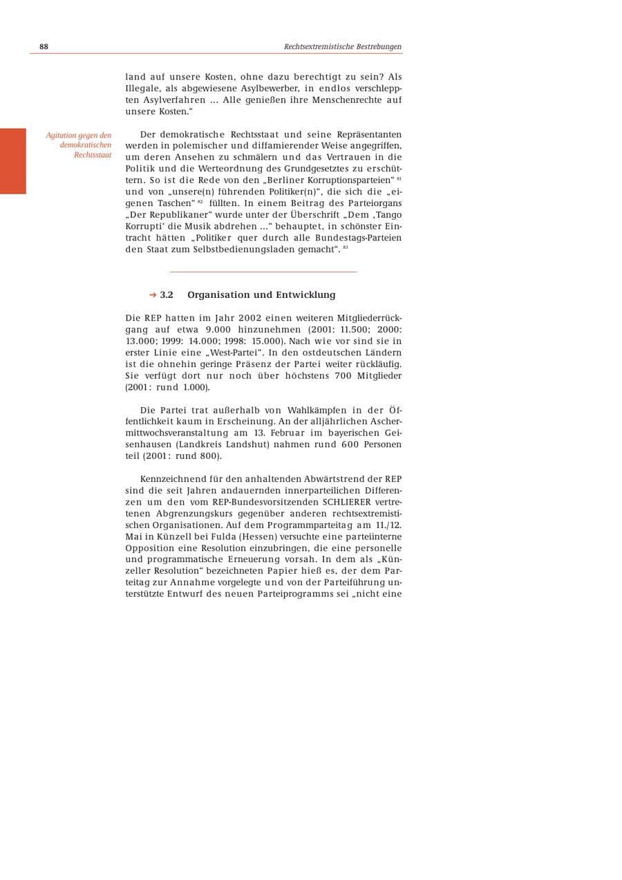 Seite 89 des Verfassungsschutzbericht 2002 Bund