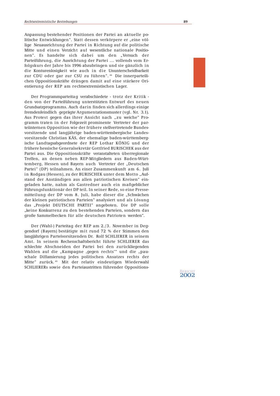 Seite 90 des Verfassungsschutzbericht 2002 Bund