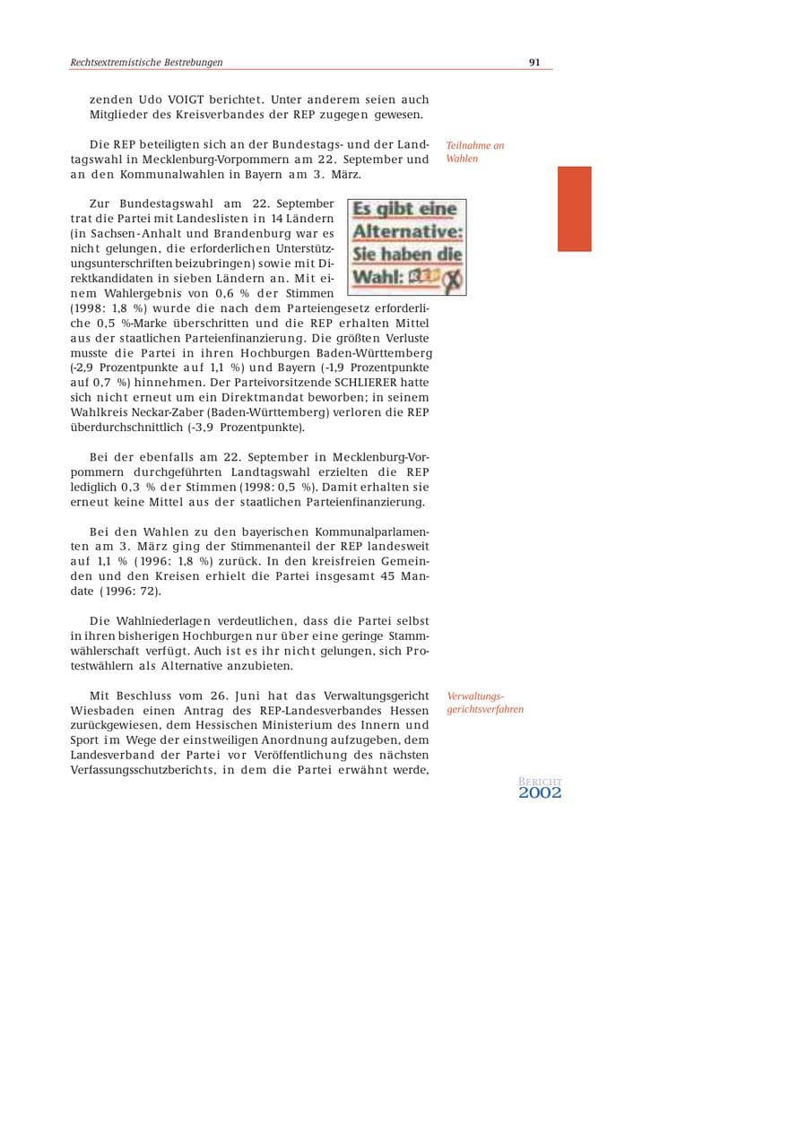 Seite 92 des Verfassungsschutzbericht 2002 Bund