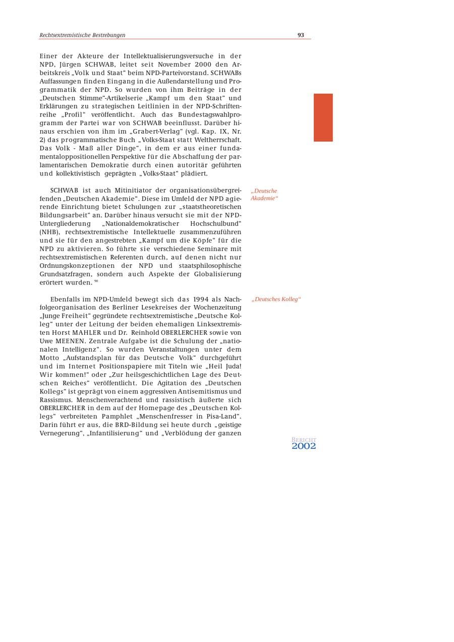 Seite 94 des Verfassungsschutzbericht 2002 Bund