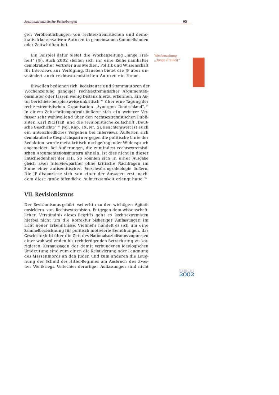 Seite 96 des Verfassungsschutzbericht 2002 Bund