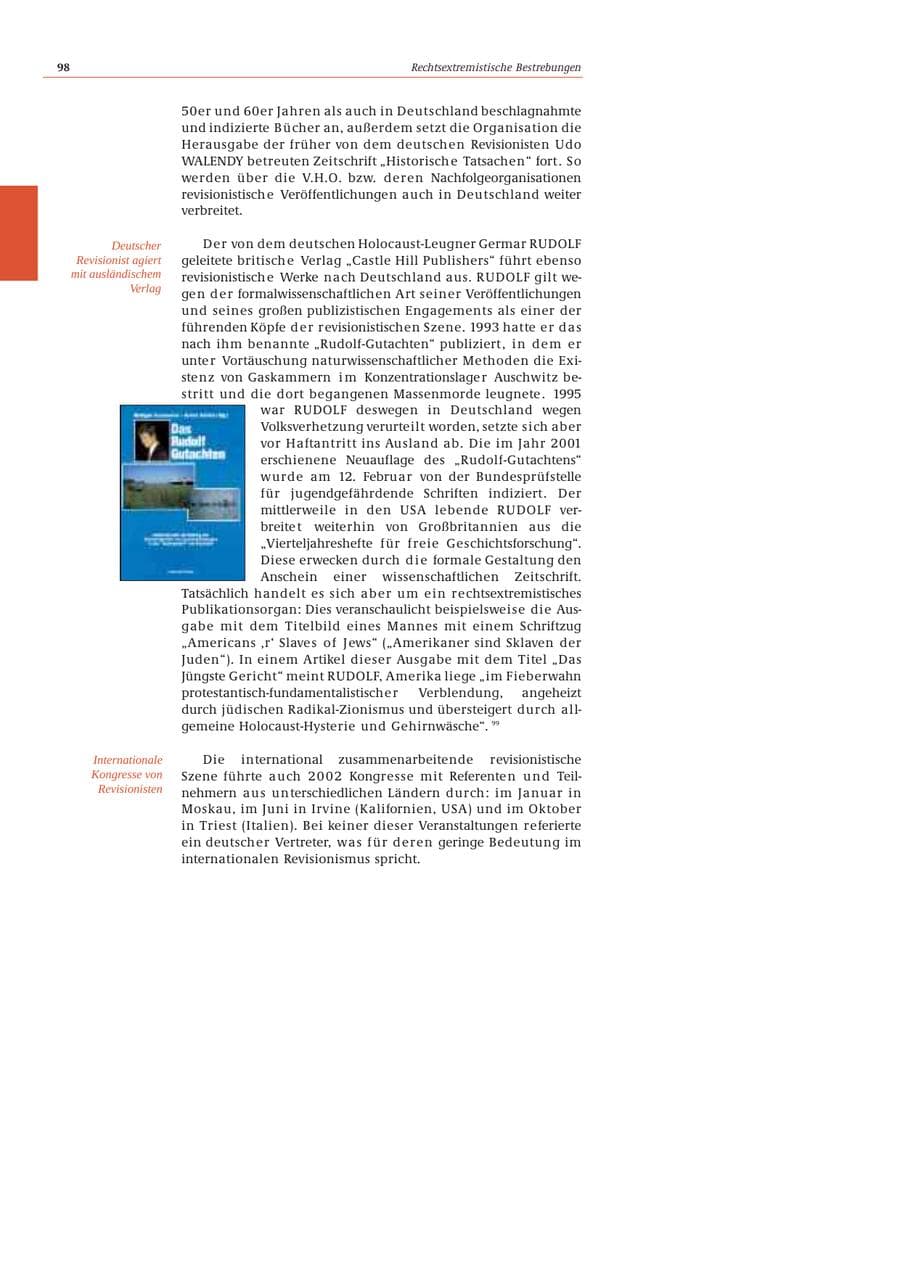 Seite 99 des Verfassungsschutzbericht 2002 Bund