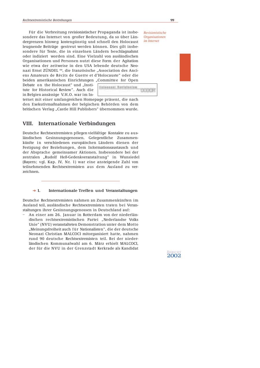 Seite 100 des Verfassungsschutzbericht 2002 Bund