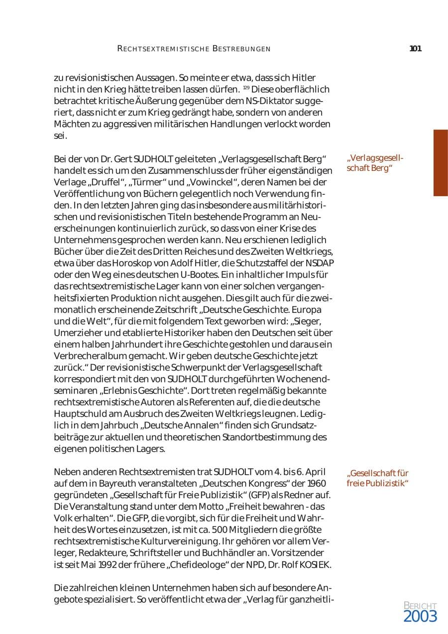 Seite 102 des Verfassungsschutzbericht 2003 Bund
