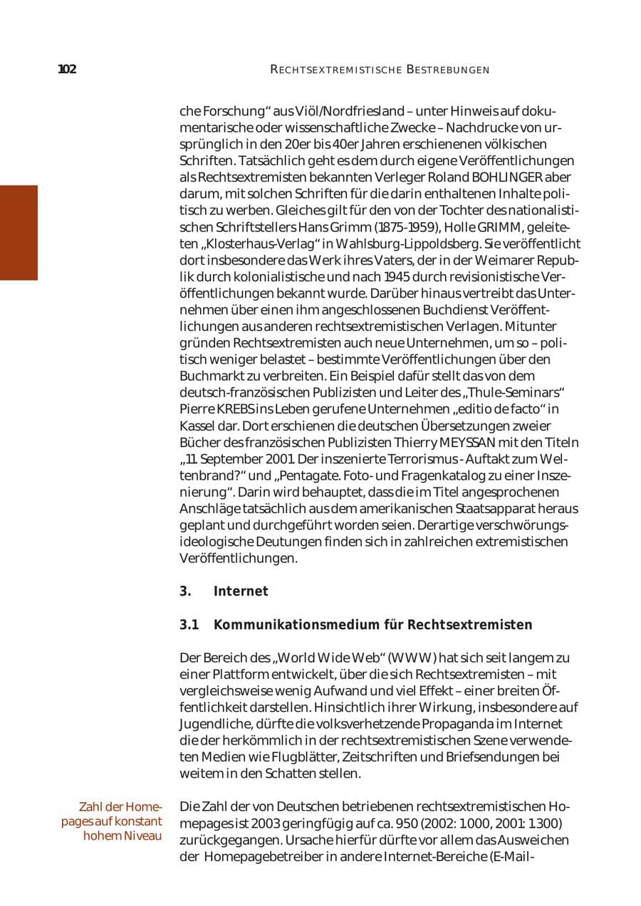 Seite 103 des Verfassungsschutzbericht 2003 Bund