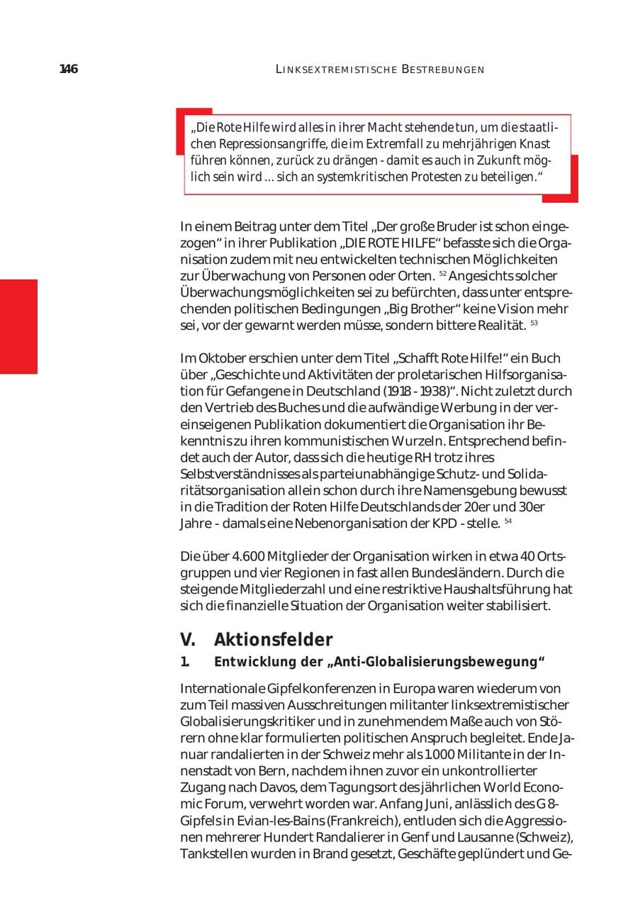 Seite 147 des Verfassungsschutzbericht 2003 Bund