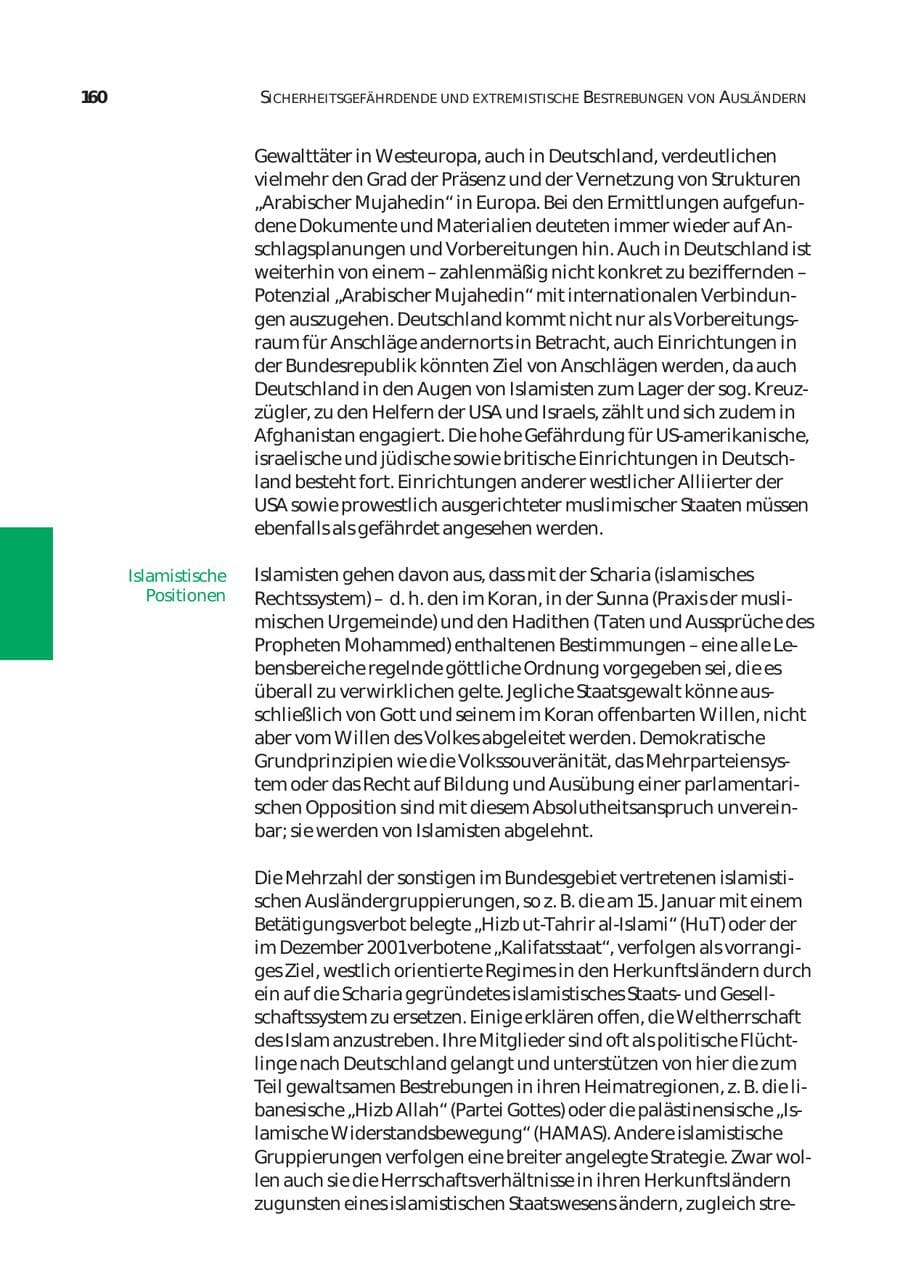Seite 161 des Verfassungsschutzbericht 2003 Bund