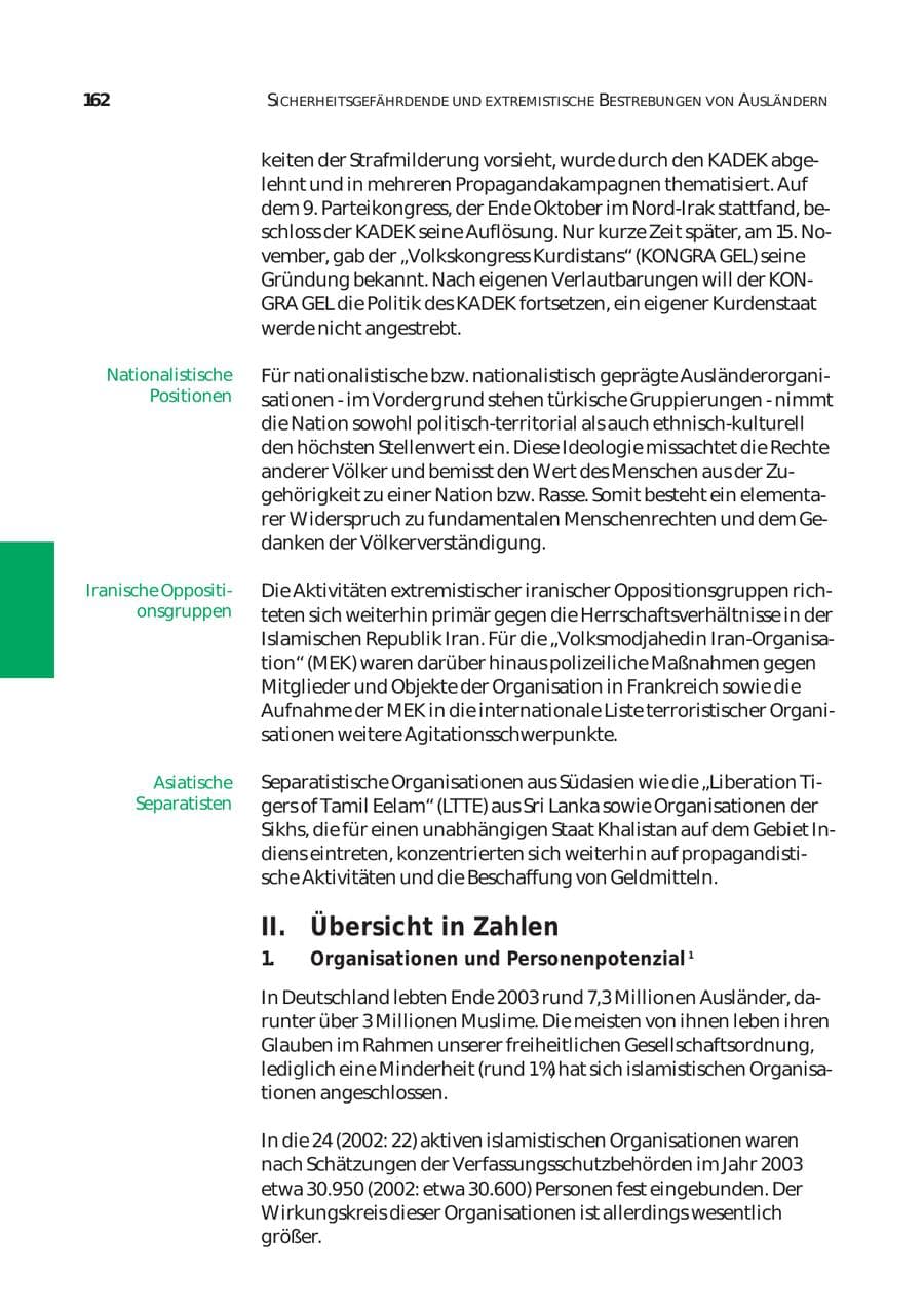Seite 163 des Verfassungsschutzbericht 2003 Bund
