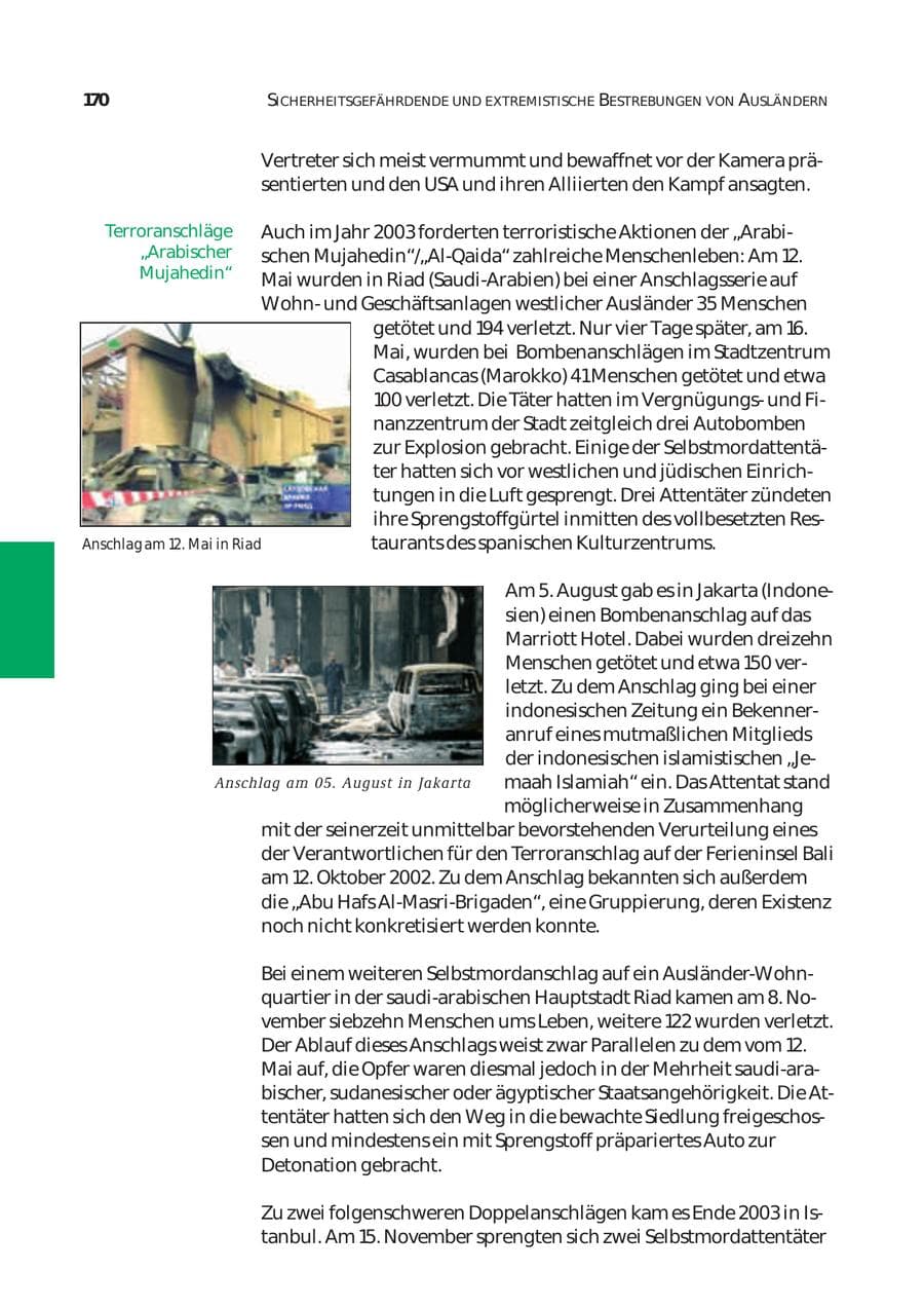 Seite 171 des Verfassungsschutzbericht 2003 Bund