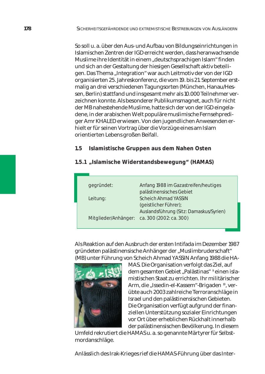 Seite 179 des Verfassungsschutzbericht 2003 Bund