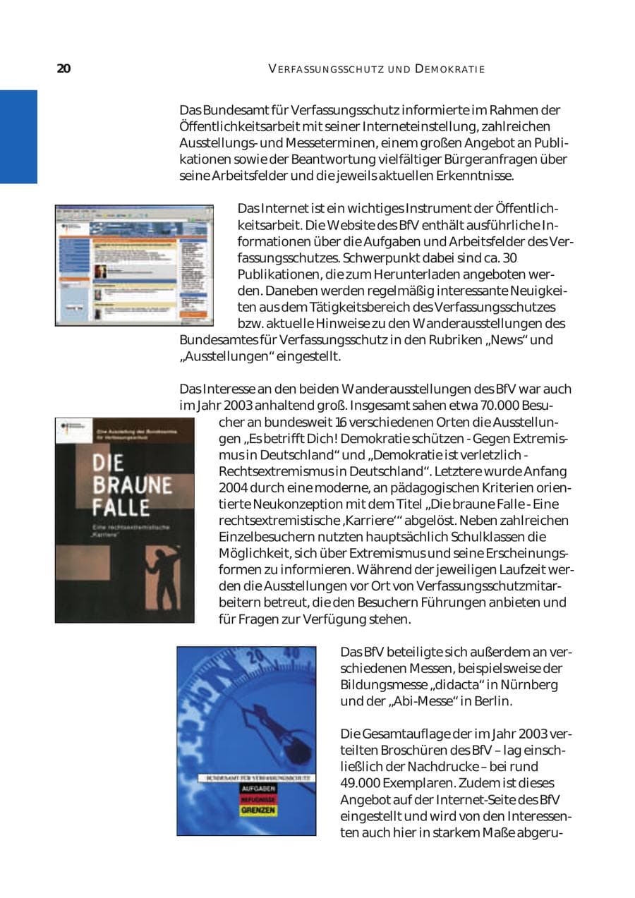 Seite 21 des Verfassungsschutzbericht 2003 Bund
