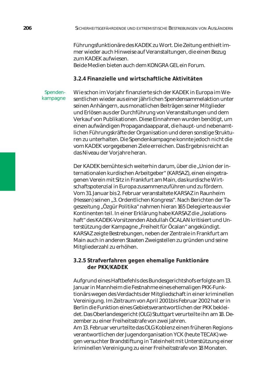 Seite 207 des Verfassungsschutzbericht 2003 Bund