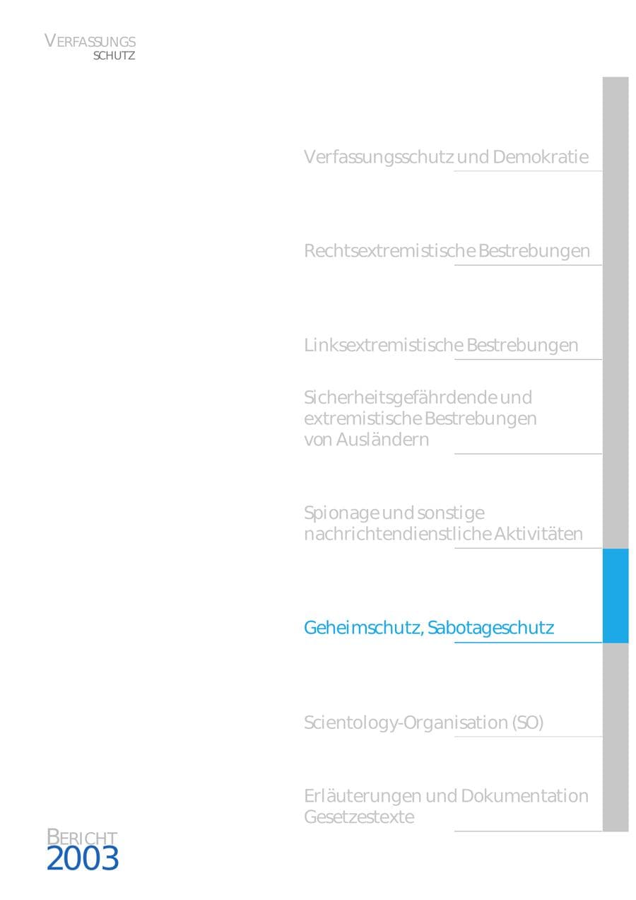Seite 236 des Verfassungsschutzbericht 2003 Bund