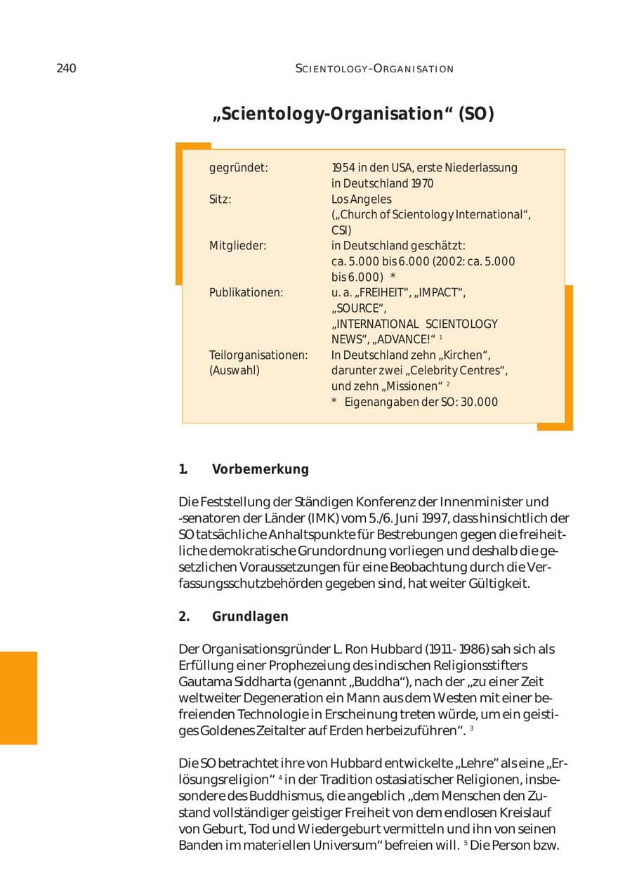 Seite 241 des Verfassungsschutzbericht 2003 Bund