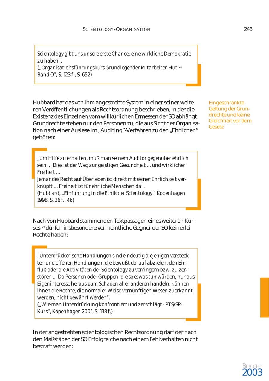 Seite 244 des Verfassungsschutzbericht 2003 Bund