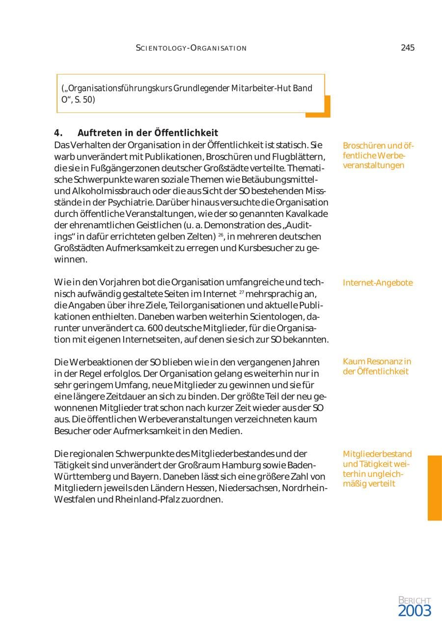 Seite 246 des Verfassungsschutzbericht 2003 Bund