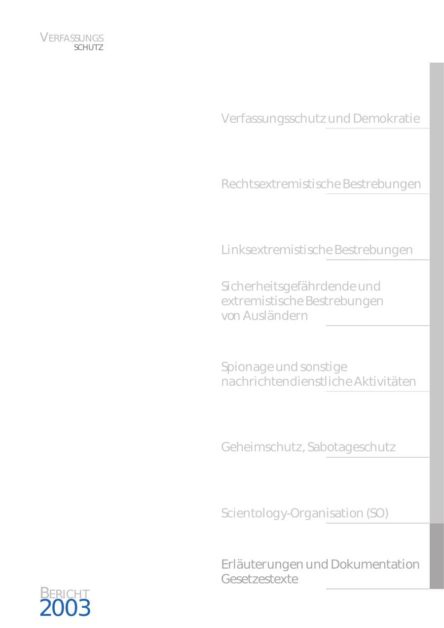 Seite 248 des Verfassungsschutzbericht 2003 Bund