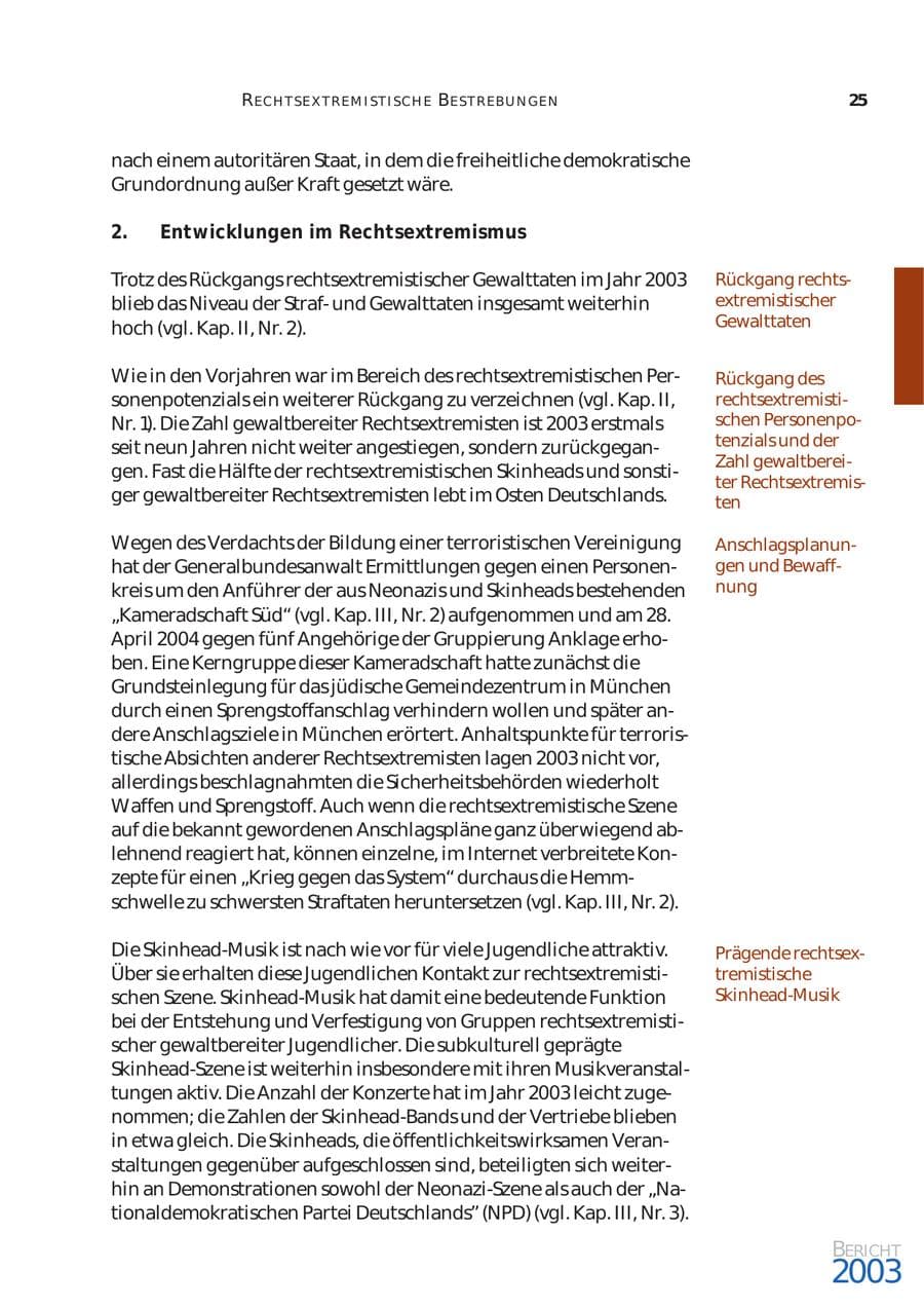 Seite 26 des Verfassungsschutzbericht 2003 Bund